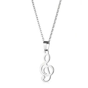 Stainless Steel Music Note Necklace